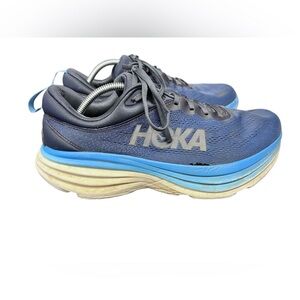 Hoka One One Bondi 8 Running Shoes Navy Blue Men's Size 11.5 2E